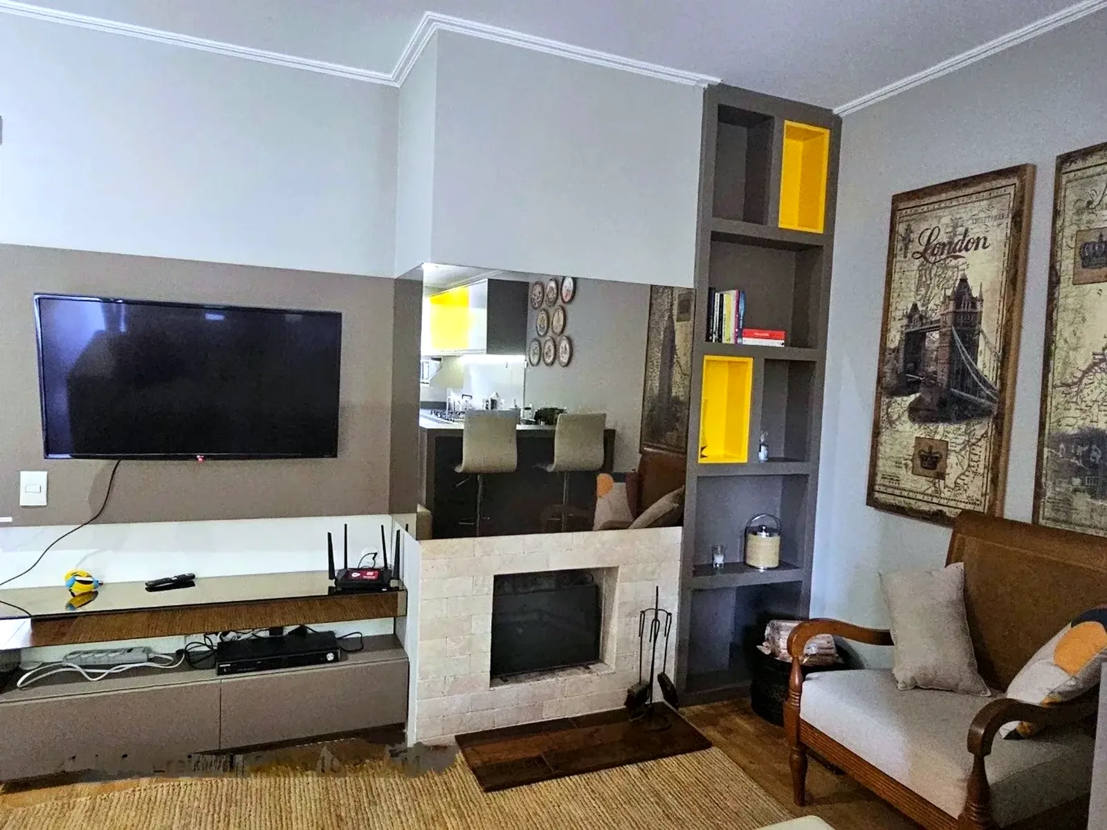 Lareira na sala