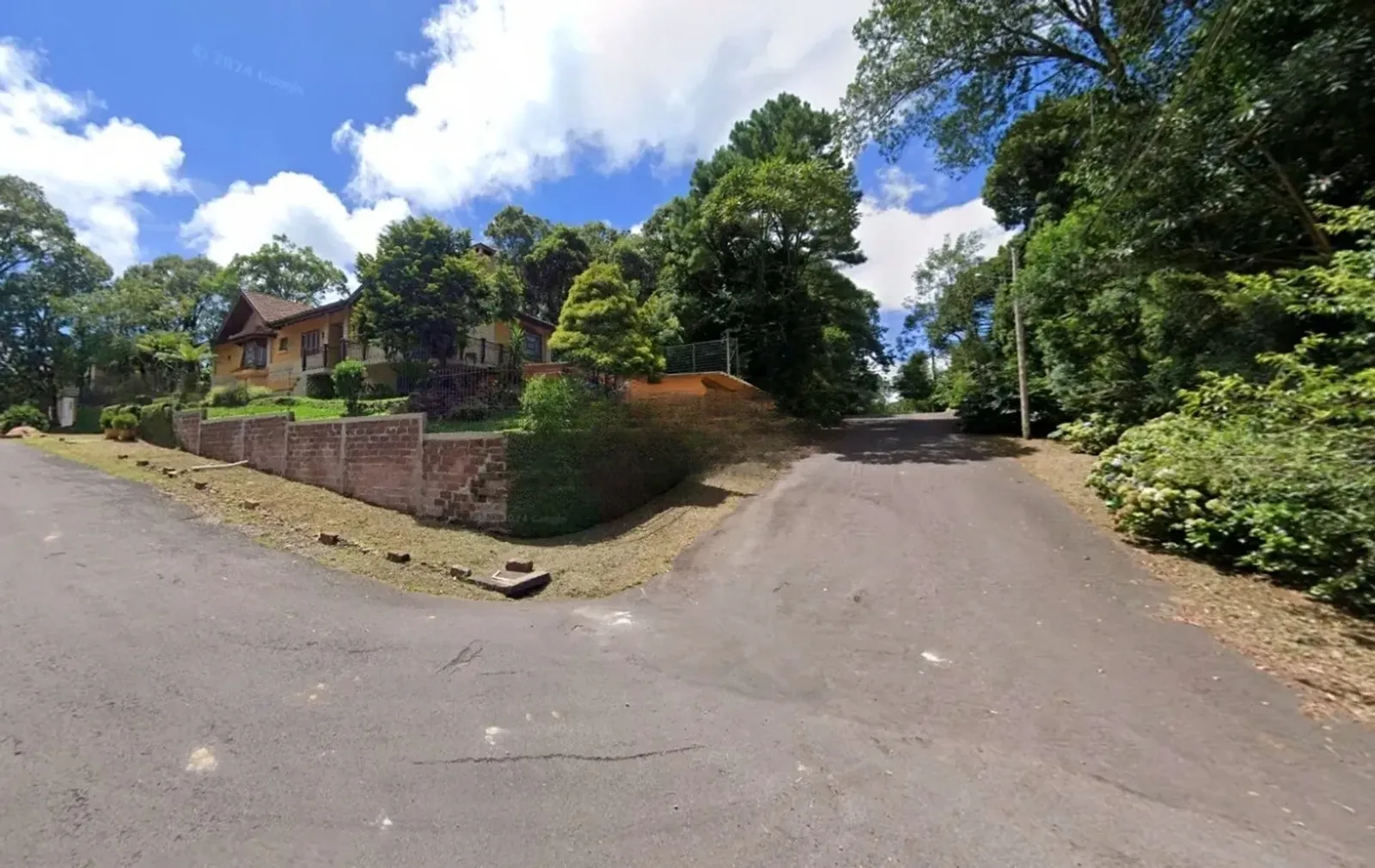 Rua residencial com casas de alto padrão